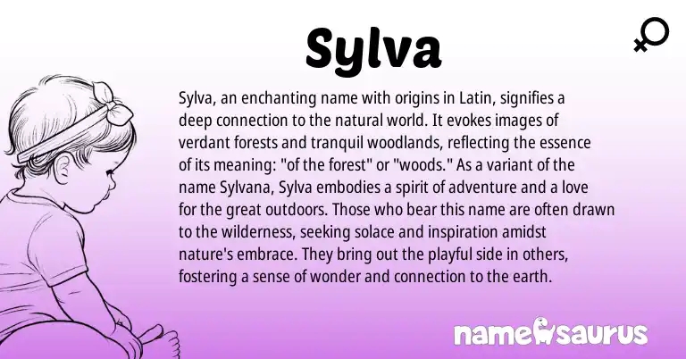 Infographic about Sylva name meaning, Sylva is a name from Latin origin(s).
