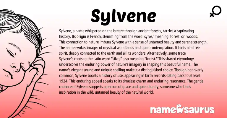 Infographic about Sylvene name meaning, Sylvene is a name from French origin(s).