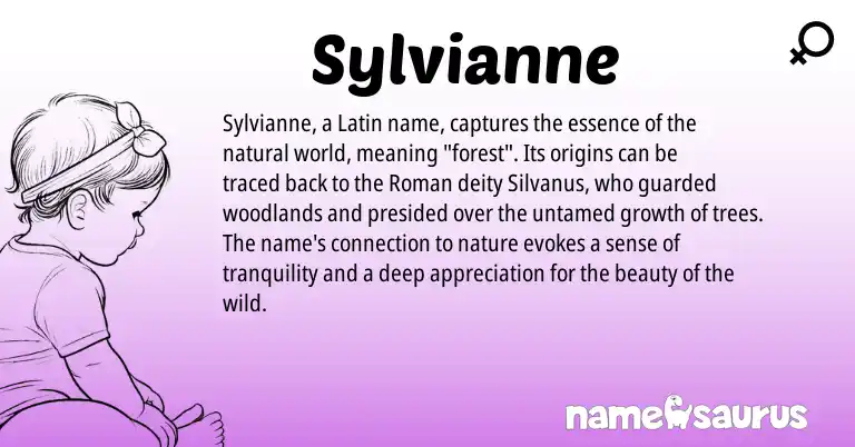 Infographic about Sylvianne name meaning, Sylvianne is a name from Roman, Latin origin(s).