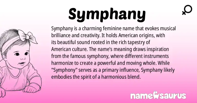 Infographic about Symphany name meaning, Symphany is a name from American origin(s).