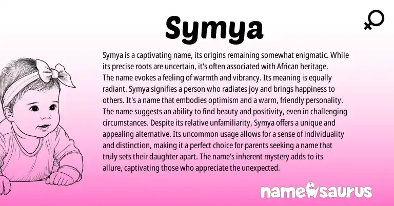Infographic about Symya name meaning, Symya is a name from African origin(s).