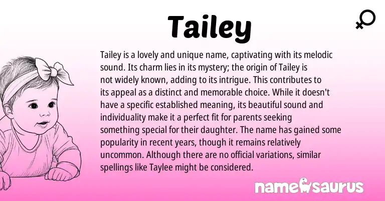 Infographic about Tailey name meaning, Tailey is a name from Other origin(s).