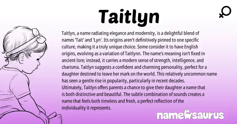 Infographic about Taitlyn name meaning, Taitlyn is a name from Other origin(s).