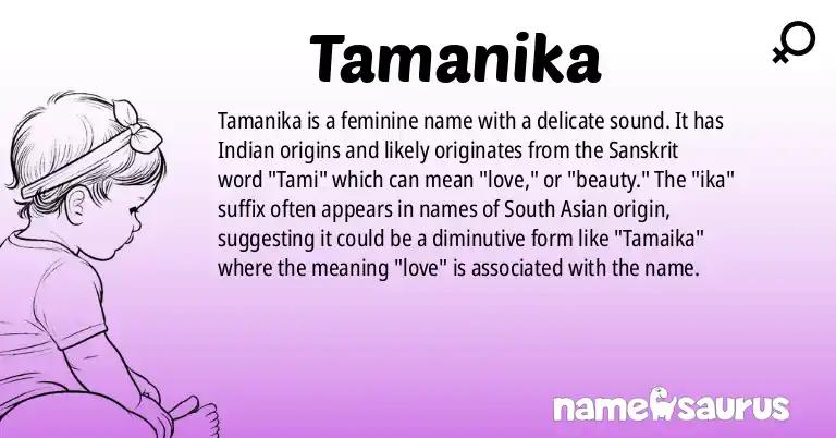 Infographic about Tamanika name meaning, Tamanika is a name from N/A origin(s).