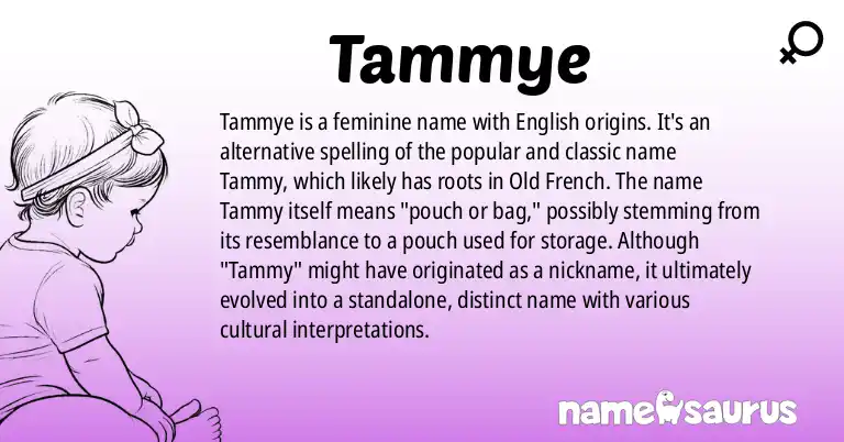 Infographic about Tammye name meaning, Tammye is a name from English origin(s).