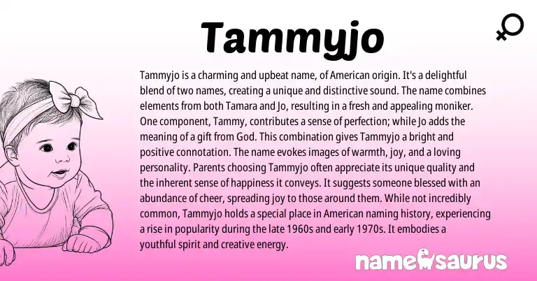 Infographic about Tammyjo name meaning, Tammyjo is a name from English origin(s).