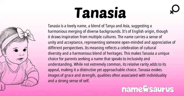Infographic about Tanasia name meaning, Tanasia is a name from Other origin(s).