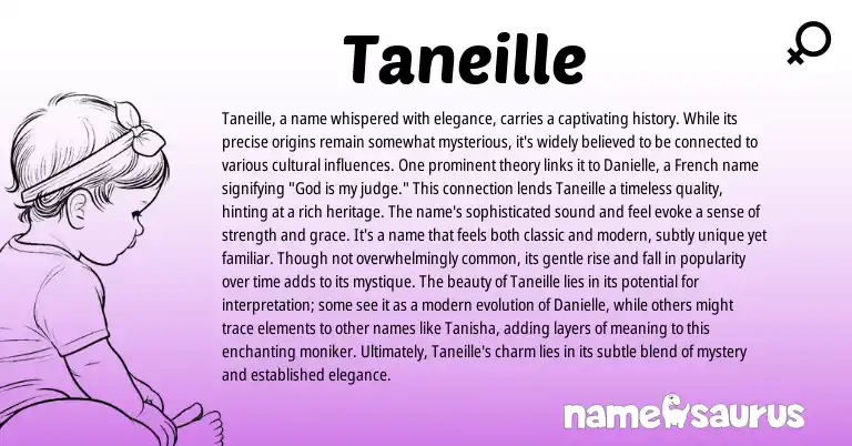 Infographic about Taneille name meaning, Taneille is a name from French origin(s).