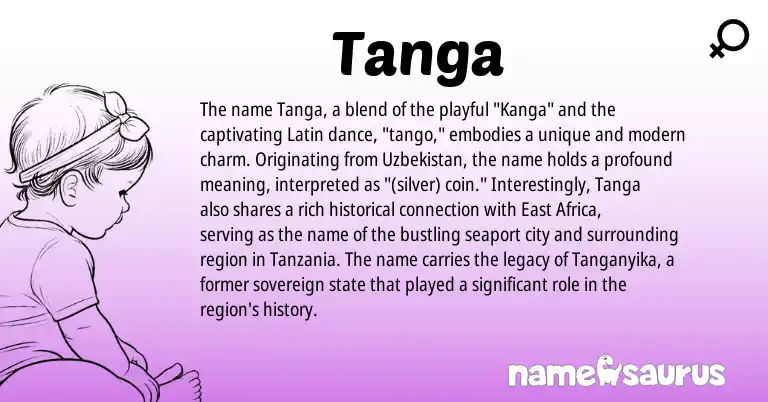 Infographic about Tanga name meaning, Tanga is a name from Latin origin(s).