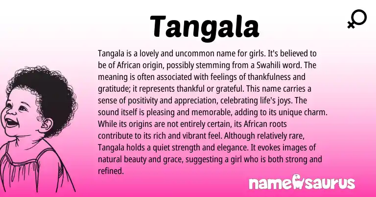 Infographic about Tangala name meaning, Tangala is a name from African, Swahili origin(s).