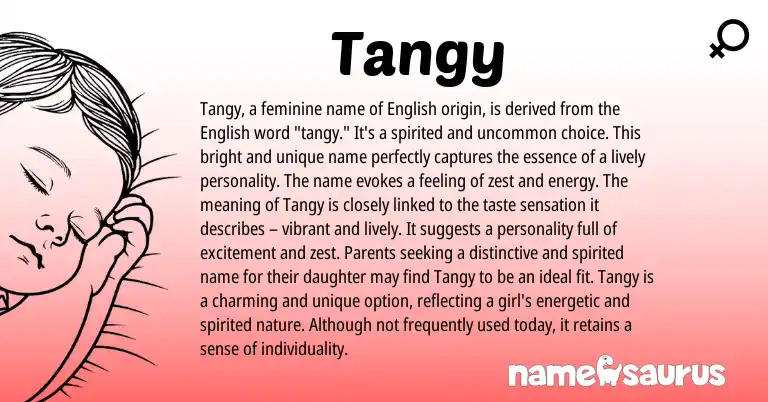 Infographic about Tangy name meaning, Tangy is a name from English origin(s).