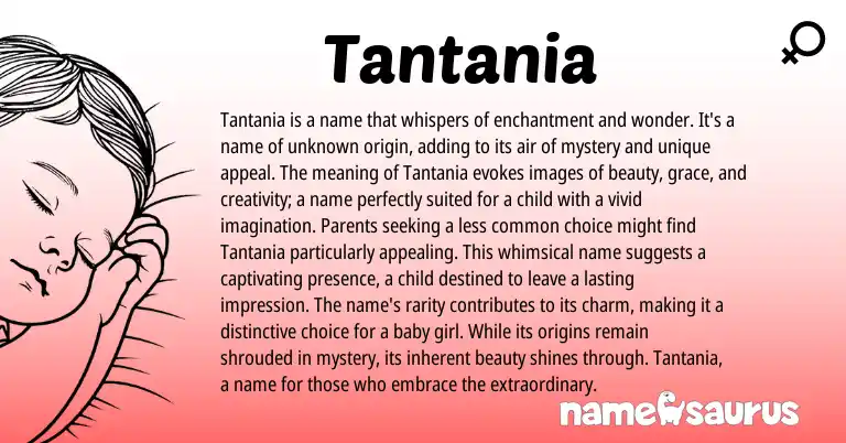 Infographic about Tantania name meaning, Tantania is a name from Other origin(s).