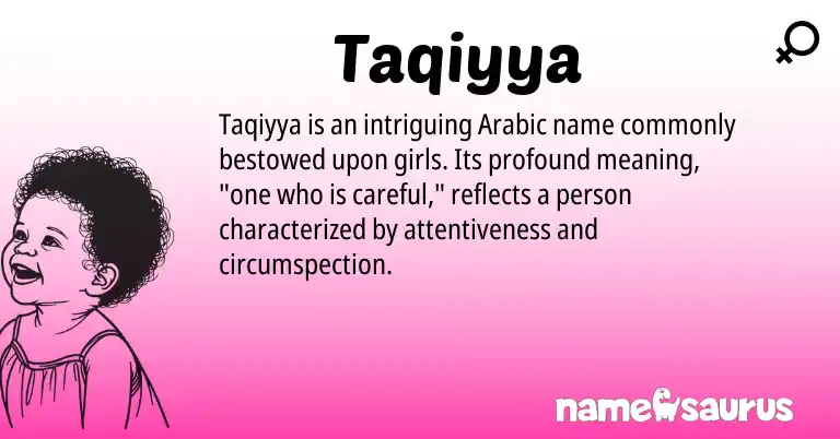 Infographic about Taqiyya name meaning, Taqiyya is a name from Arabic origin(s).