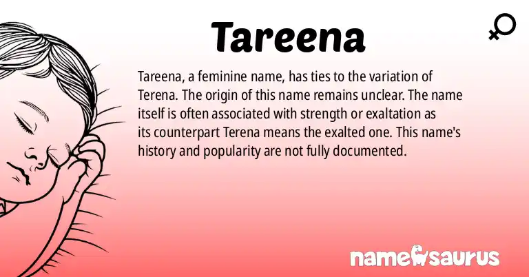 Infographic about Tareena name meaning, Tareena is a name from N/A origin(s).