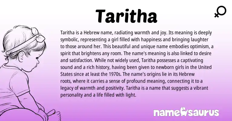 Infographic about Taritha name meaning, Taritha is a name from Hebrew origin(s).