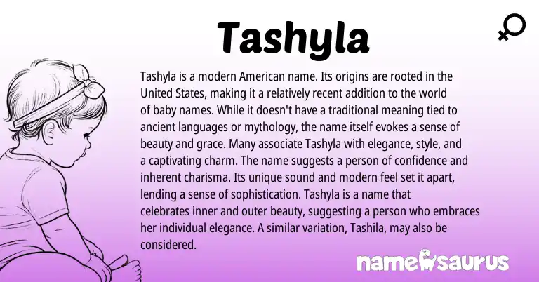Infographic about Tashyla name meaning, Tashyla is a name from Other origin(s).