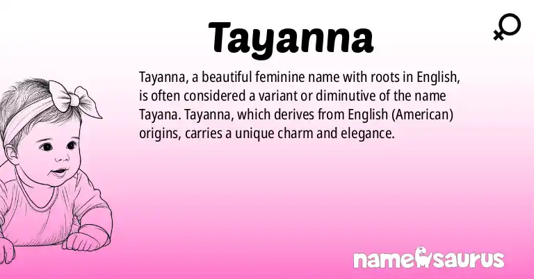 Infographic about Tayanna name meaning, Tayanna is a name from English (American) origin(s).