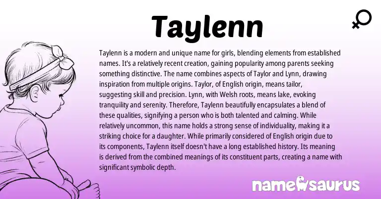 Infographic about Taylenn name meaning, Taylenn is a name from Welsh, English origin(s).
