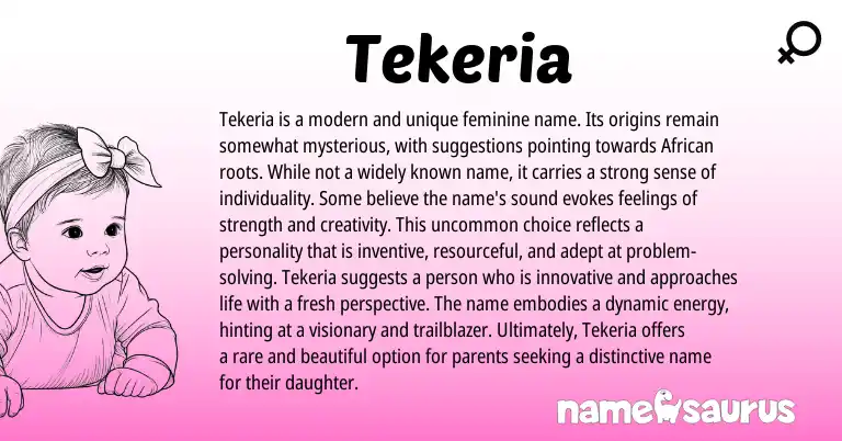 Infographic about Tekeria name meaning, Tekeria is a name from Other origin(s).