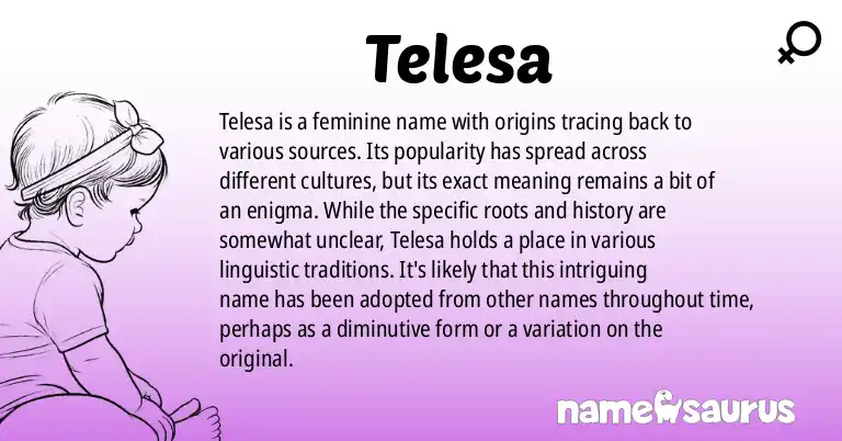 Infographic about Telesa name meaning, Telesa is a name from Various origin(s).