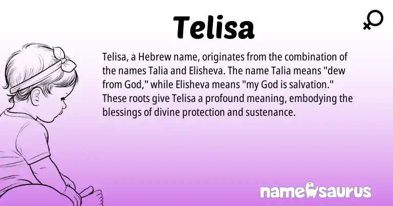Infographic about Telisa name meaning, Telisa is a name from Hebrew origin(s).