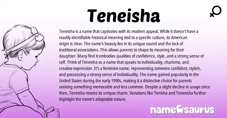 Infographic about Teneisha name meaning, Teneisha is a name from Other origin(s).