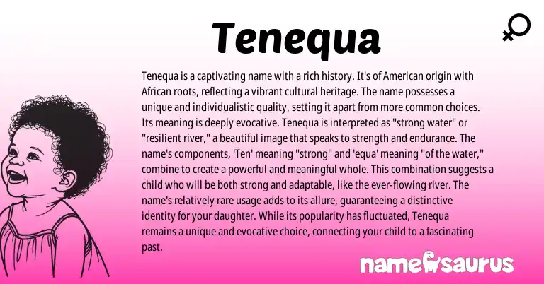 Infographic about Tenequa name meaning, Tenequa is a name from Other origin(s).