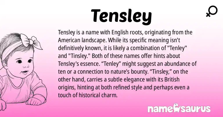 Infographic about Tensley name meaning, Tensley is a name from English (American) origin(s).
