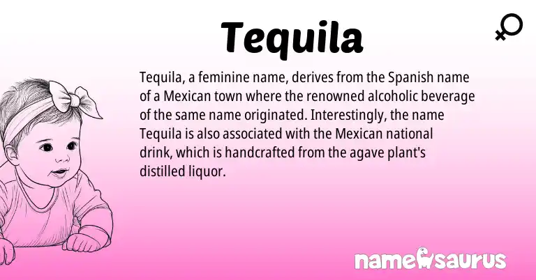 Infographic about Tequila name meaning, Tequila is a name from Spanish, Mexican origin(s).