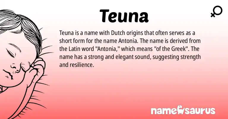Infographic about Teuna name meaning, Teuna is a name from Dutch origin(s).
