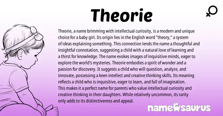 Infographic about Theorie name meaning, Theorie is a name from Other origin(s).