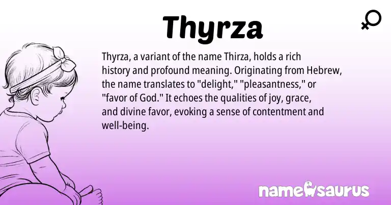 Infographic about Thyrza name meaning, Thyrza is a name from Hebrew origin(s).