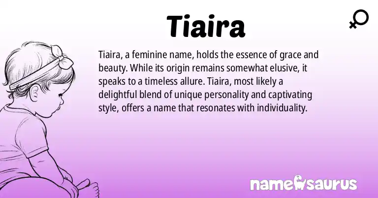 Infographic about Tiaira name meaning, Tiaira is a name from N/A origin(s).