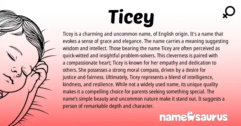 Infographic about Ticey name meaning, Ticey is a name from English origin(s).