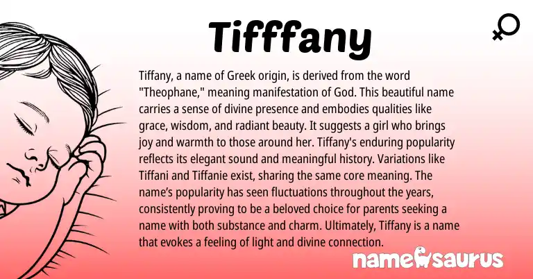 Infographic about Tifffany name meaning, Tifffany is a name from Other origin(s).