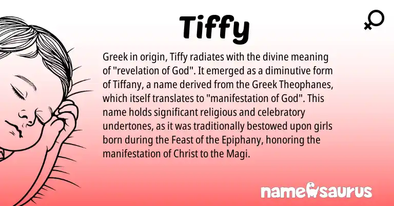 Infographic about Tiffy name meaning, Tiffy is a name from Greek origin(s).