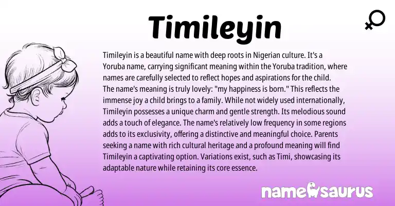 Infographic about Timileyin name meaning, Timileyin is a name from Yoruba, Nigerian origin(s).
