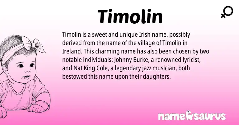 Infographic about Timolin name meaning, Timolin is a name from Irish, Ireland origin(s).