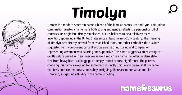Infographic about Timolyn name meaning, Timolyn is a name from English, American origin(s).