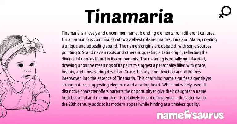 Infographic about Tinamaria name meaning, Tinamaria is a name from Scandinavian, Spanish origin(s).