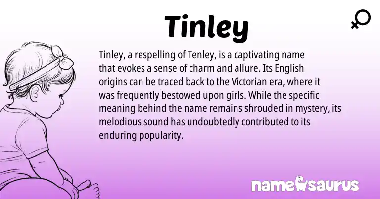 Infographic about Tinley name meaning, Tinley is a name from English origin(s).