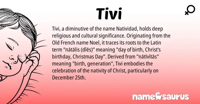 Infographic about Tivi name meaning, Tivi is a name from Latin, Old French origin(s).