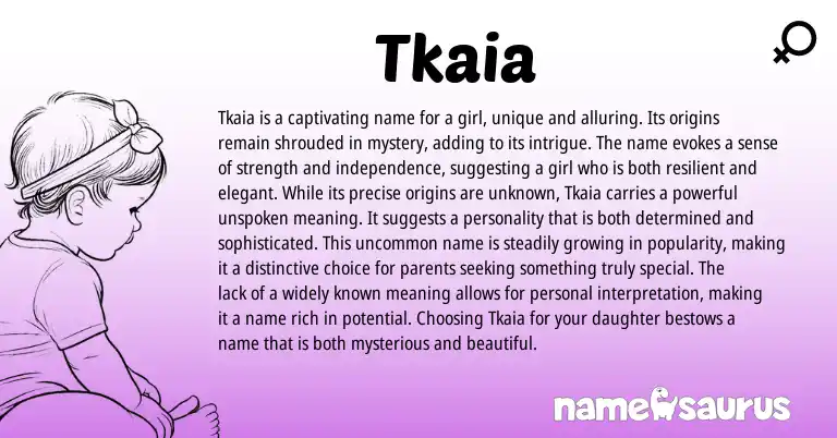 Infographic about Tkaia name meaning, Tkaia is a name from Other origin(s).