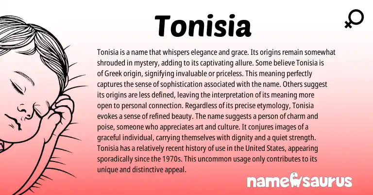 Infographic about Tonisia name meaning, Tonisia is a name from Other origin(s).