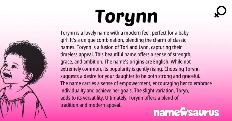 Infographic about Torynn name meaning, Torynn is a name from Irish origin(s).