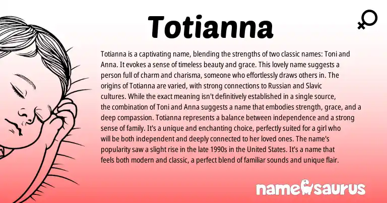 Infographic about Totianna name meaning, Totianna is a name from Other origin(s).