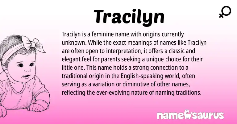 Infographic about Tracilyn name meaning, Tracilyn is a name from N/A origin(s).