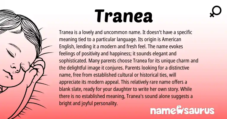 Infographic about Tranea name meaning, Tranea is a name from Other origin(s).
