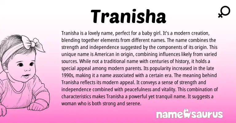 Infographic about Tranisha name meaning, Tranisha is a name from Other origin(s).