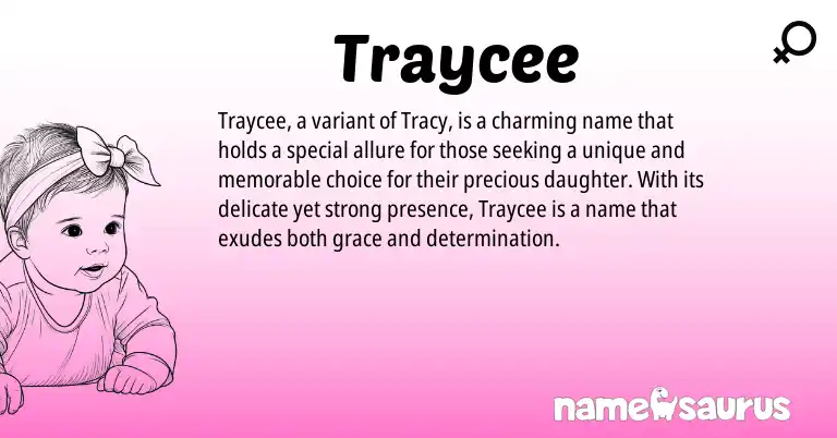 Infographic about Traycee name meaning, Traycee is a name from N/A origin(s).